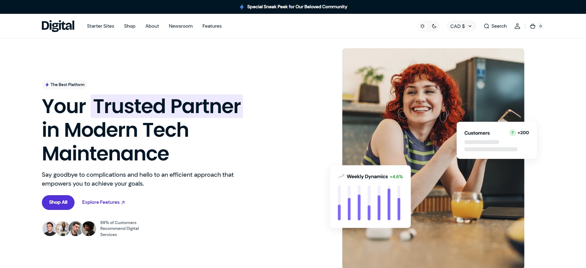 The Digital Shopify theme features a vibrant, customizable design tailored to visually-driven brands.